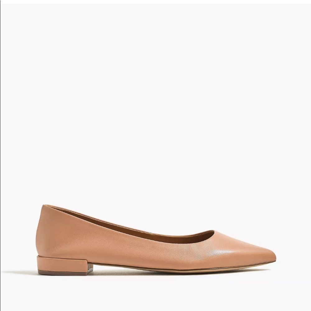 J.Crew Marina Leather Pointy Toe Flats Nude